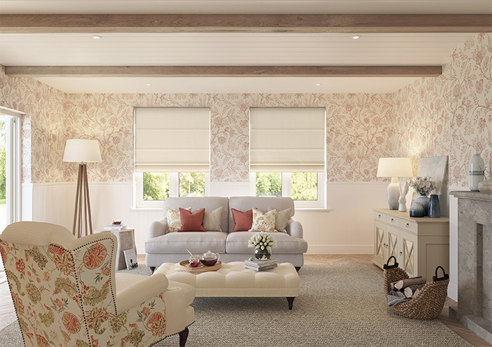 Donegal, Blush Cream - Motorised Roman Blind - Image 8